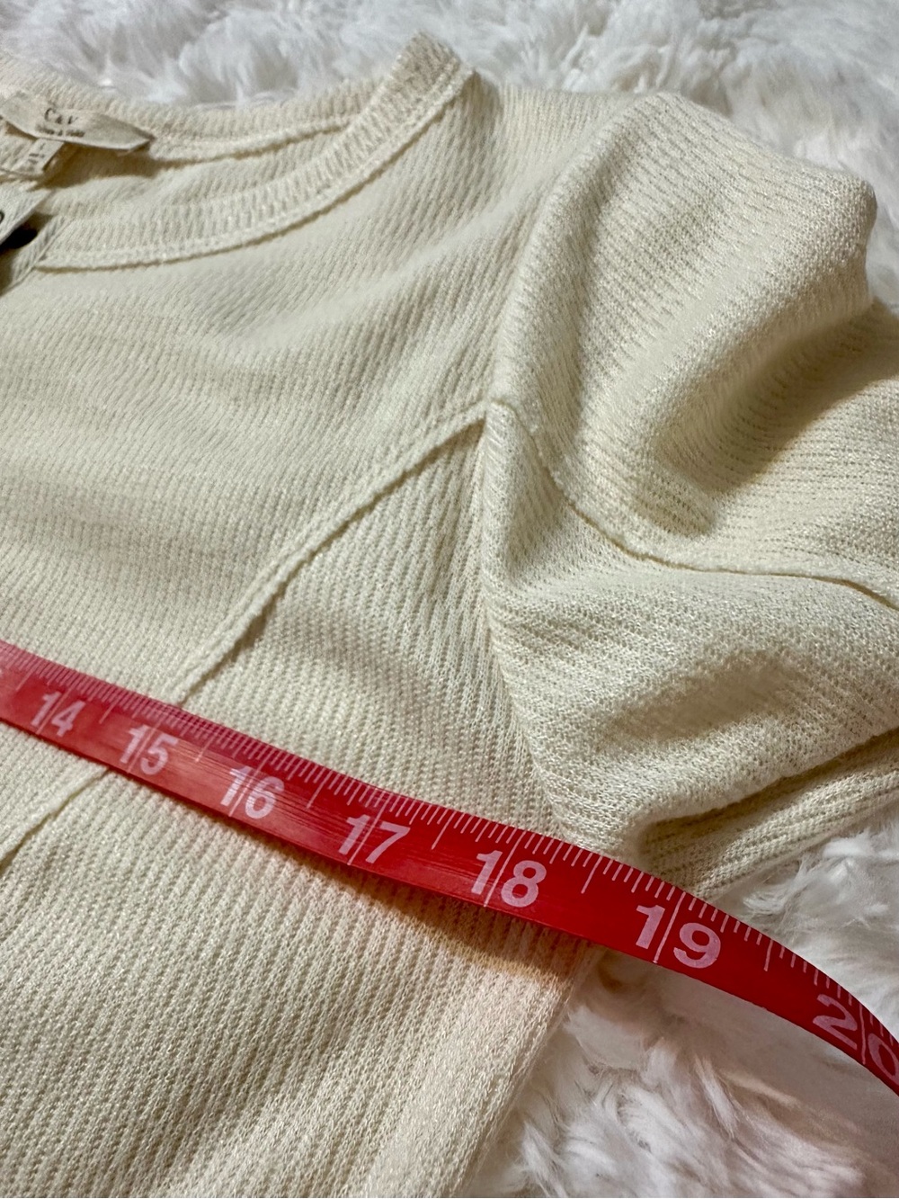 C&V Chelsea & Violet Cream Thermal Henley Maxi Dress Juniors L NWT - Picture 10 of 15